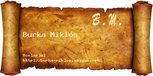Burka Miklós névjegykártya