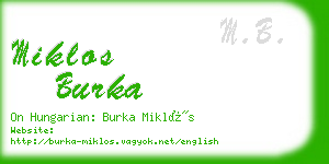 miklos burka business card